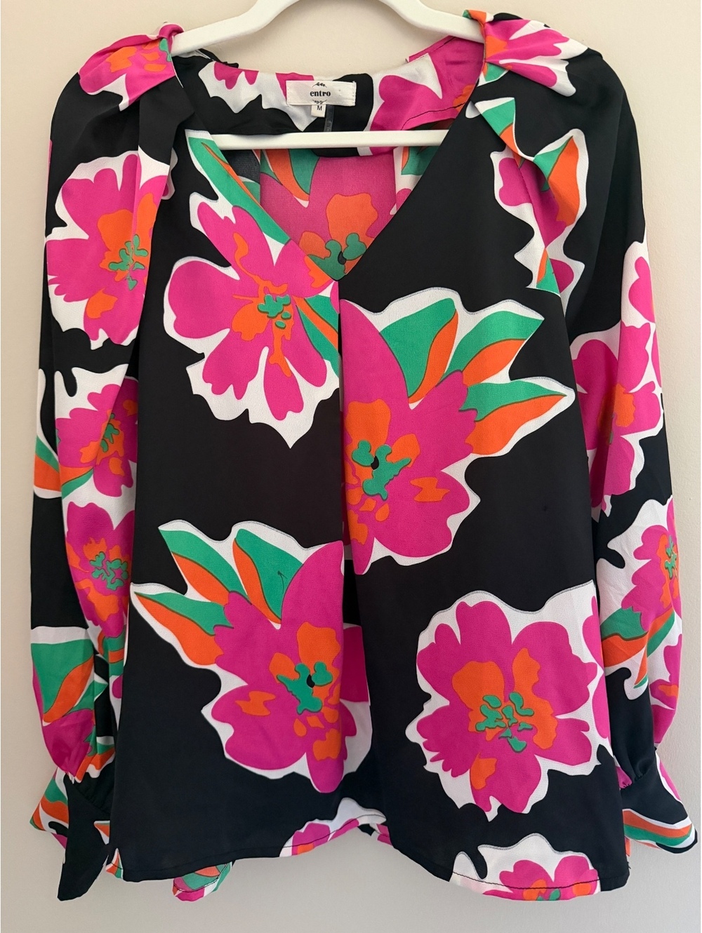 M entro floral v-neck blouse